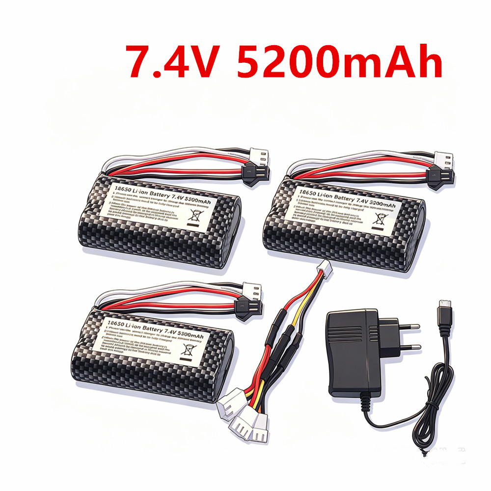 Rc Hobby Hub - Batterie Li-ion 7.4V 5200mAh 18650 SM