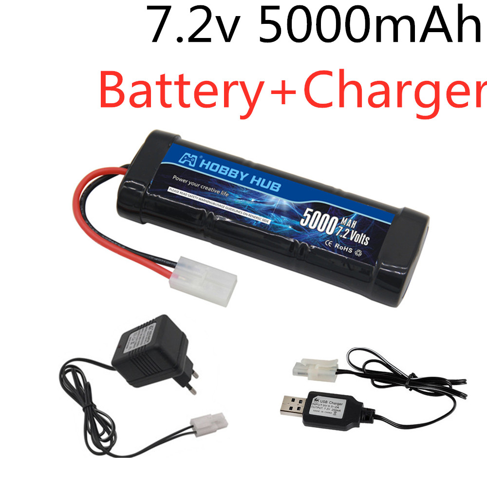 Rc Hobby Hub - Batterie Ni-MH 7.2V 5000mAh avec prise