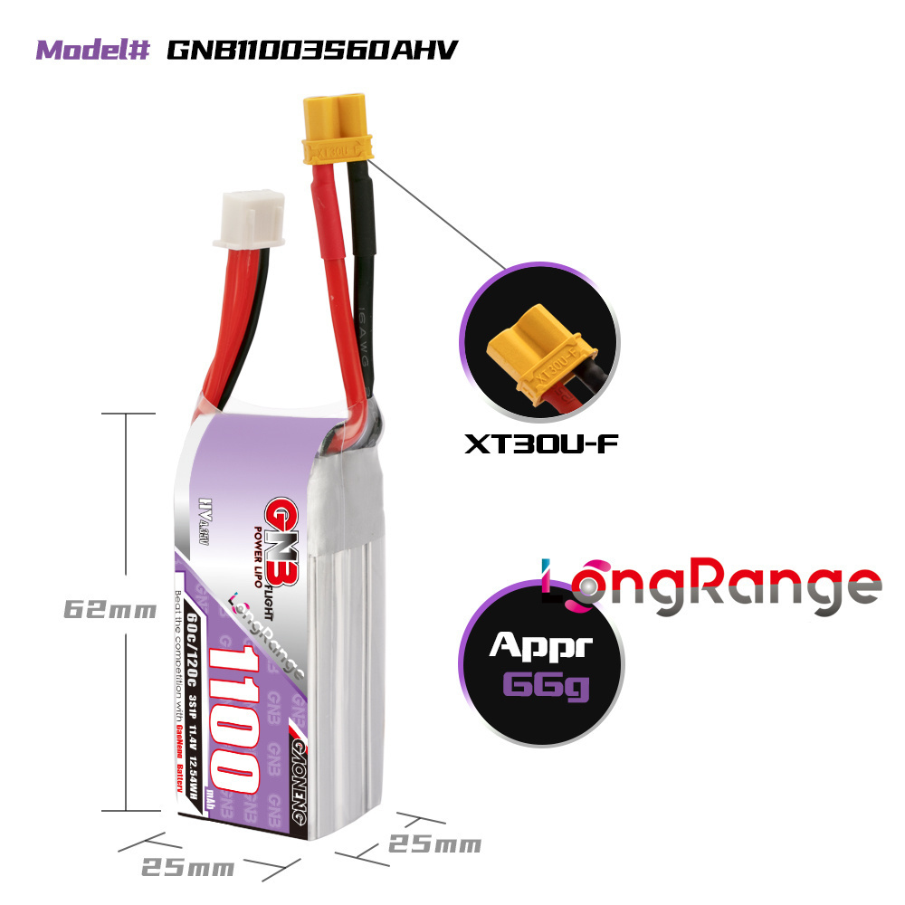 GNB 1100mAh 2S 3S 4S 6S 60C/12 - Lipo Battery 4S avis et prix
