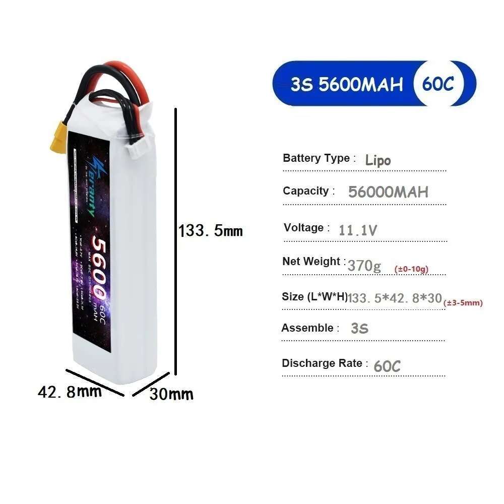 TERANTY 5600 MAH 60C 2S 3S 4S  - Lipo Battery 4S avis et prix